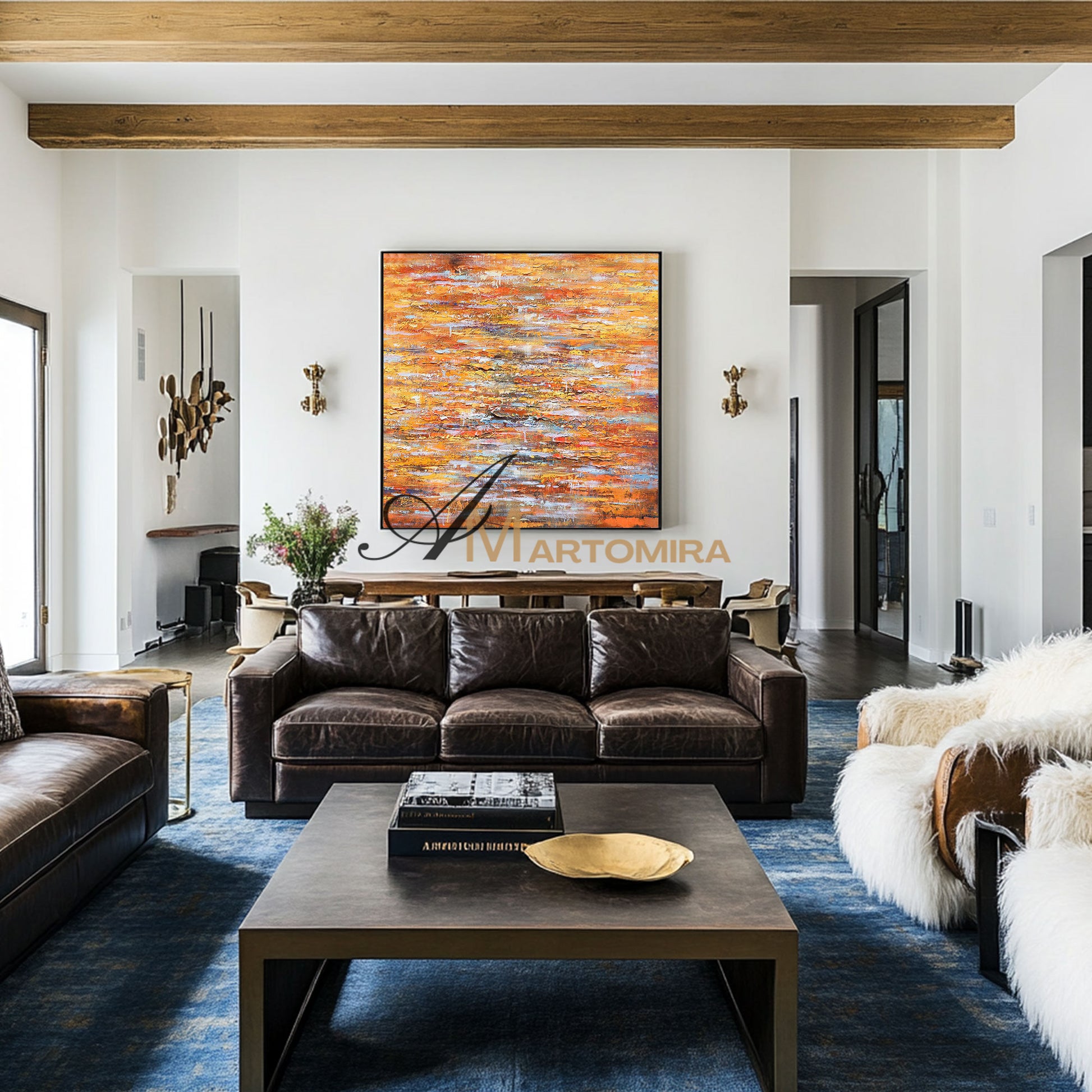 Colorful Abstract Art | Square Wall Art | Modern Abstract Art | Abstract Texture Wall Art #DF003