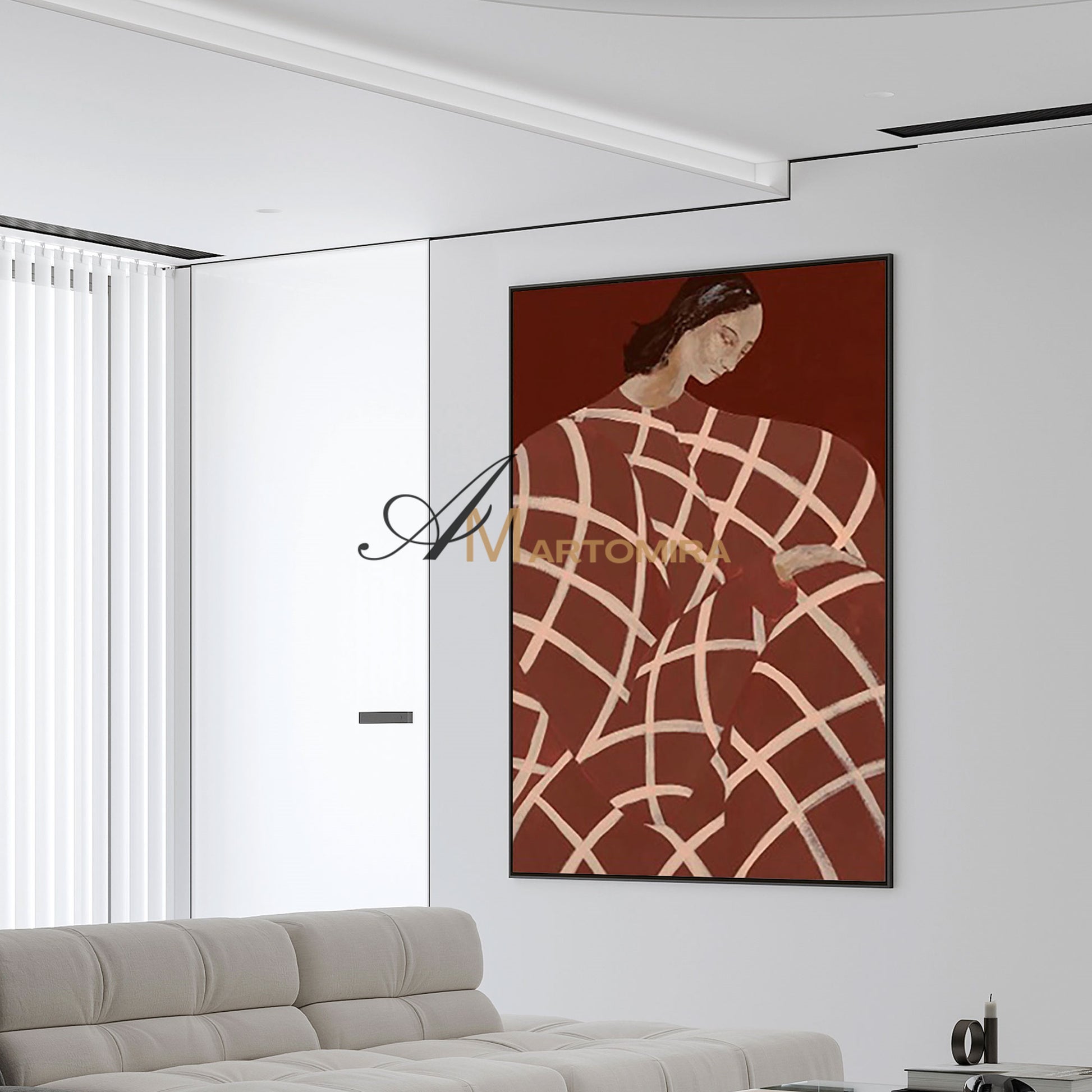 Women Painting | Abstract Woman Painting | Woman In Red Painting | Abstract Wall Art Paintings  #MF010