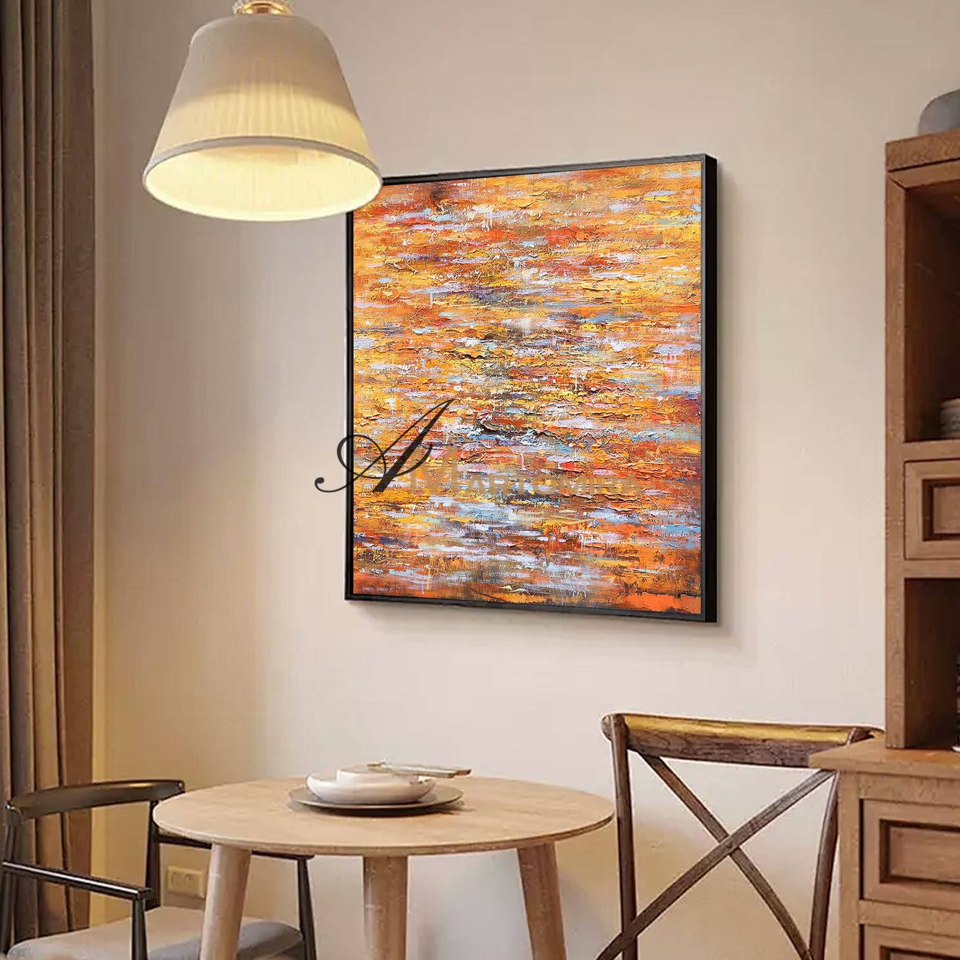 Colorful Abstract Art | Square Wall Art | Modern Abstract Art | Abstract Texture Wall Art #DF003