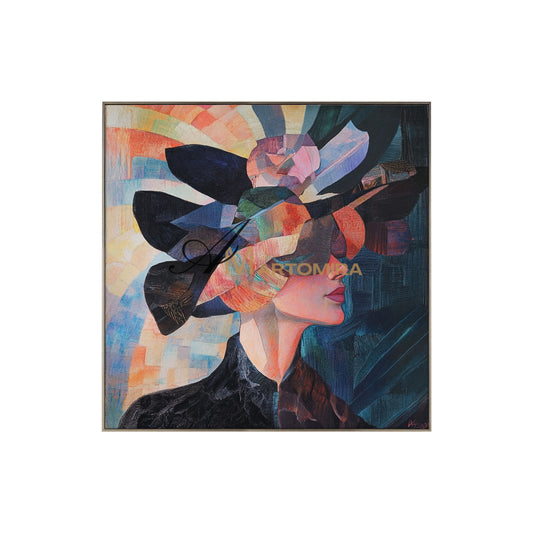 Abstract Painting Woman | Colorful Abstract Art | Abstract Portrait Painting  | Canvas Art Wall  #AP048
