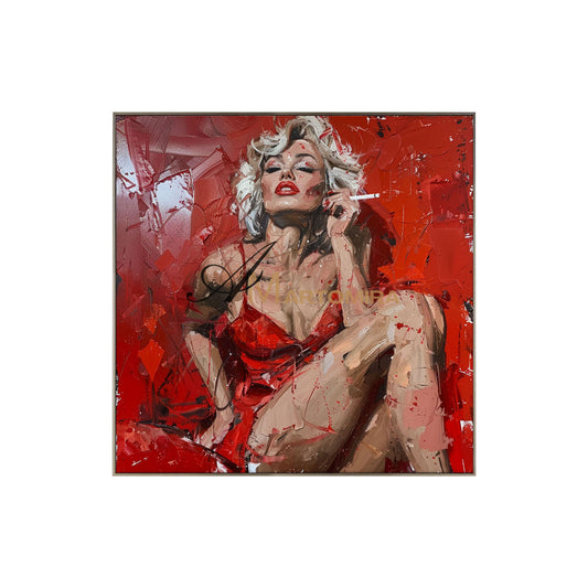 Oil Painting | Sexy Lady | Woman Red Dress Painting | Female Body Abstract Art #AP049