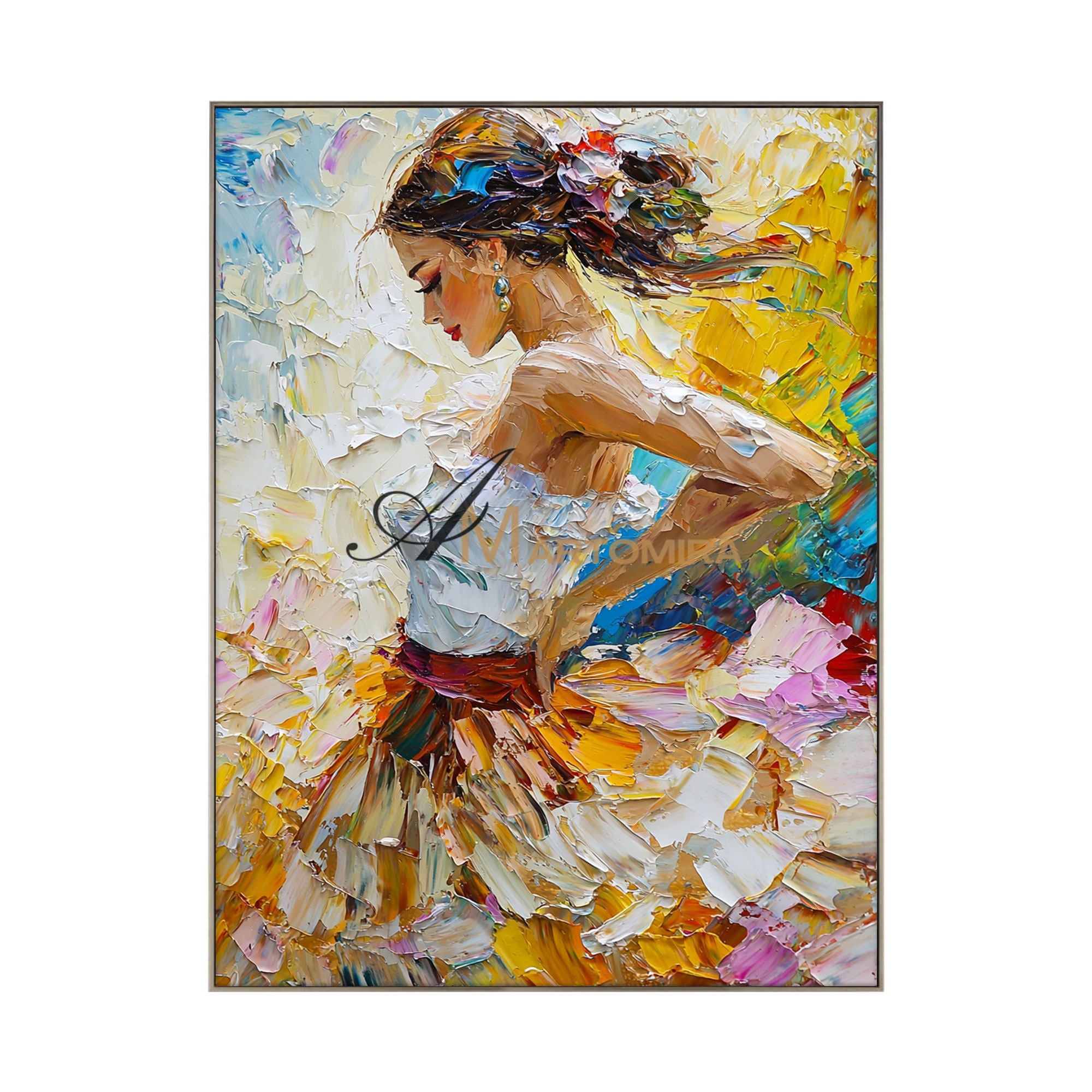 Acrylfarbe | Gemälde einer Frau | Farbenfrohe Gemälde | Wanddeko fürs Schlafzimmer #AP006