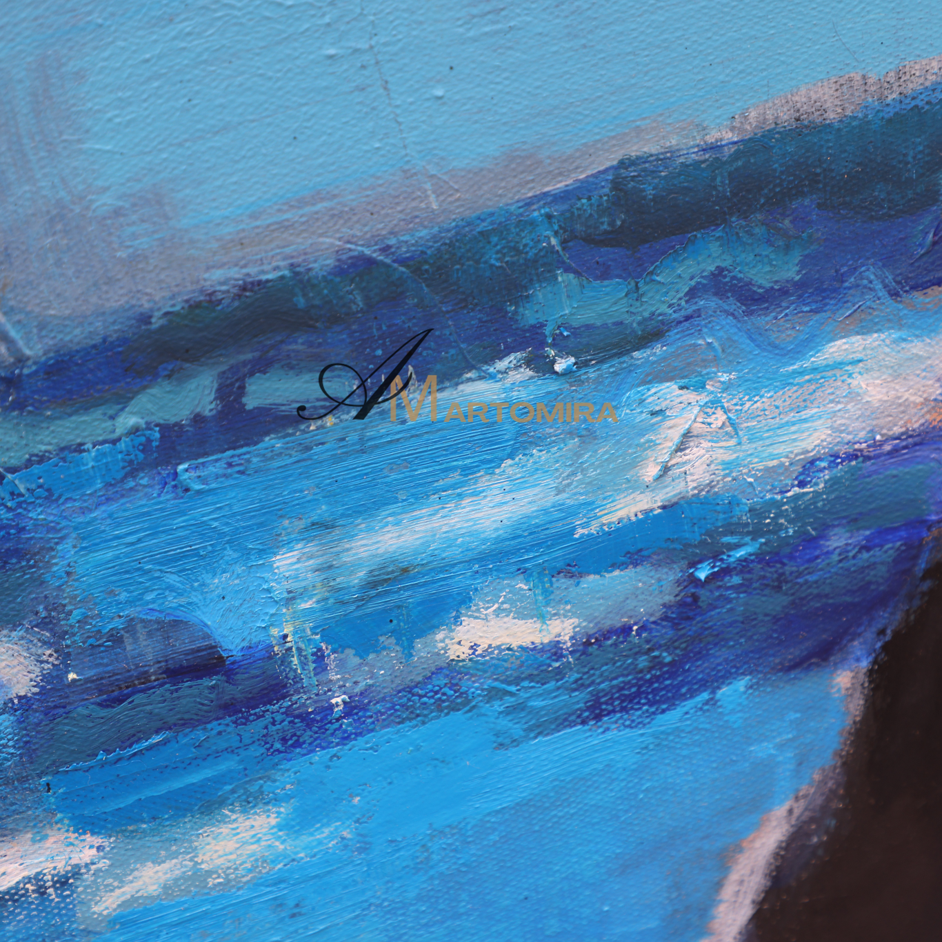 Animal Wall Art | Blue And Black Wall Art | Dog On Painting | Modern Abstract Art #DF040