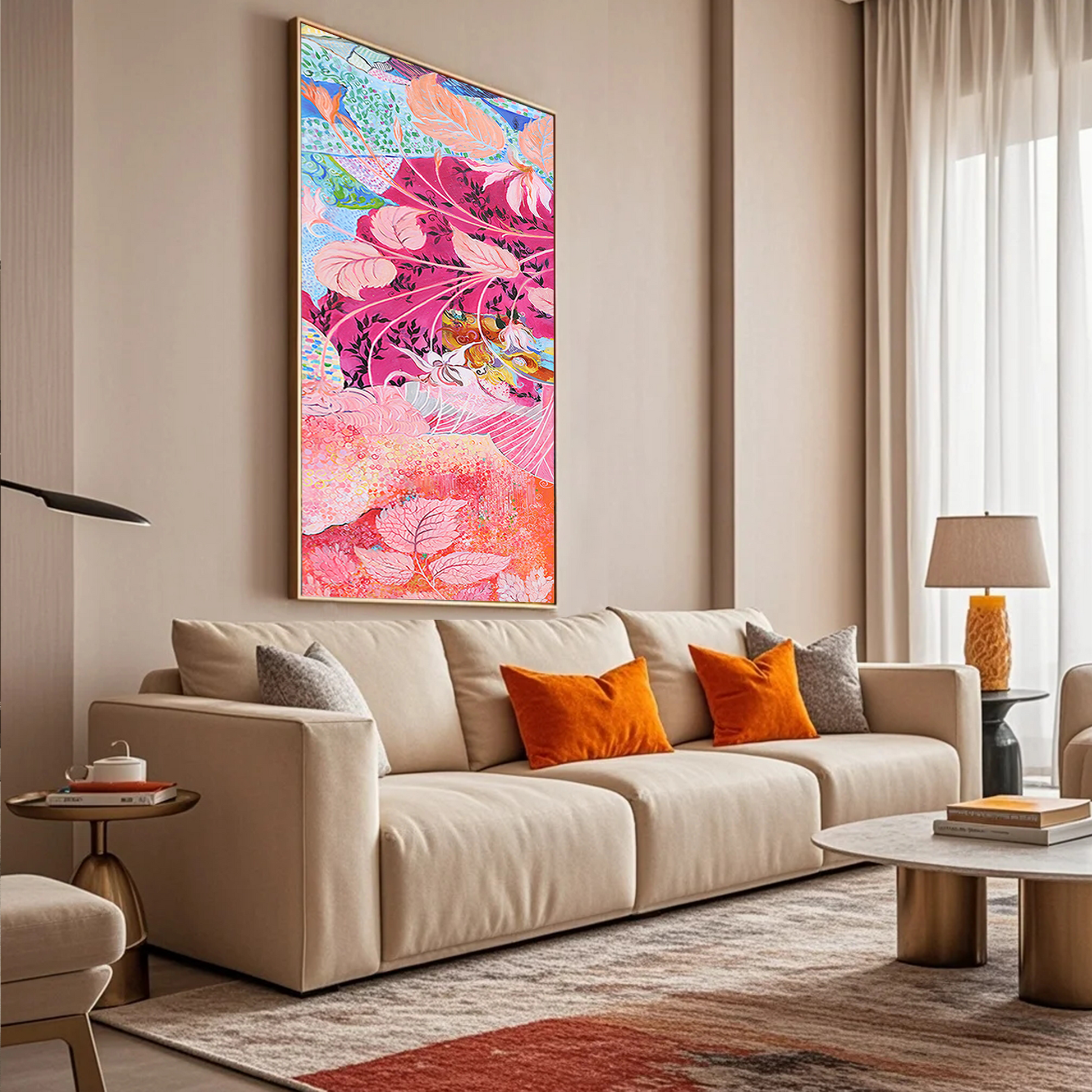 Colorful Flower Wall Art | Colorful Abstract Art | Abstract Painting Floral | Canvas Art Wall Decor #DF045