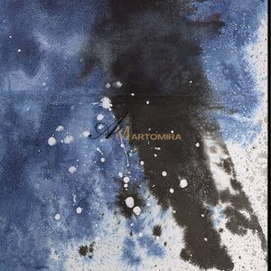 Black And Blue Abstract Art | Minimalist Abstract Art | Modern Wall Decor Art | Large Canvas Art #DF053