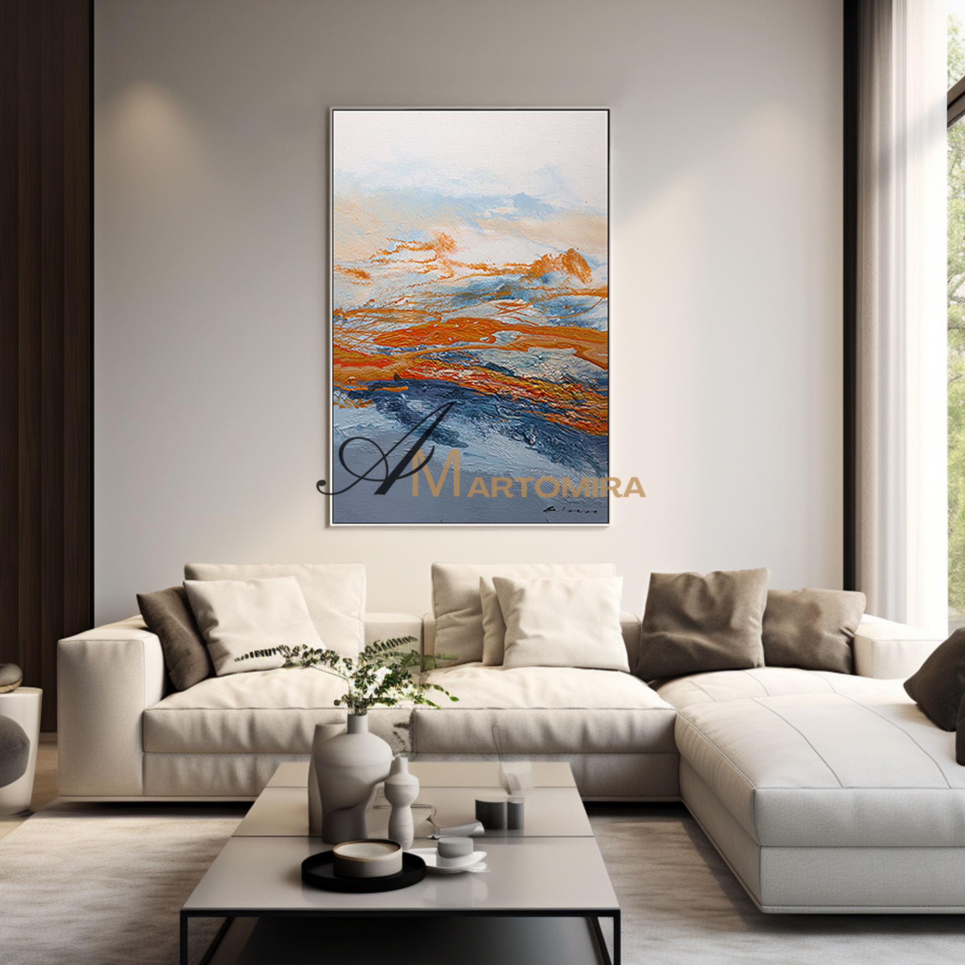 Landscape Wall Art | Ocean Abstract Painting | Abstract Wall Art | Paintings For Living Room #DF059