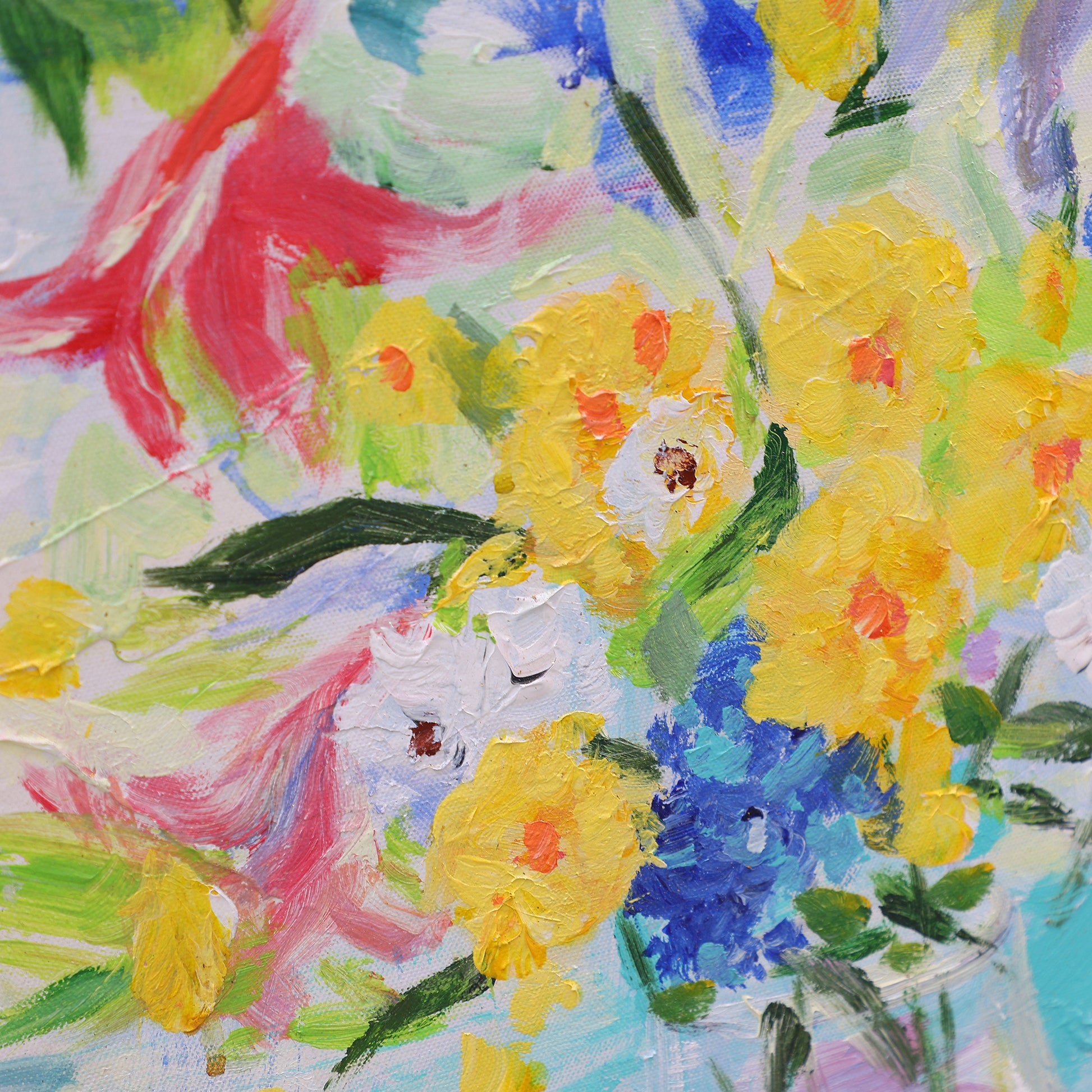 Colorful Wall Art | Flower Vase Painting | Floral Art Wall | Canvas Art Wall Decor #DF038