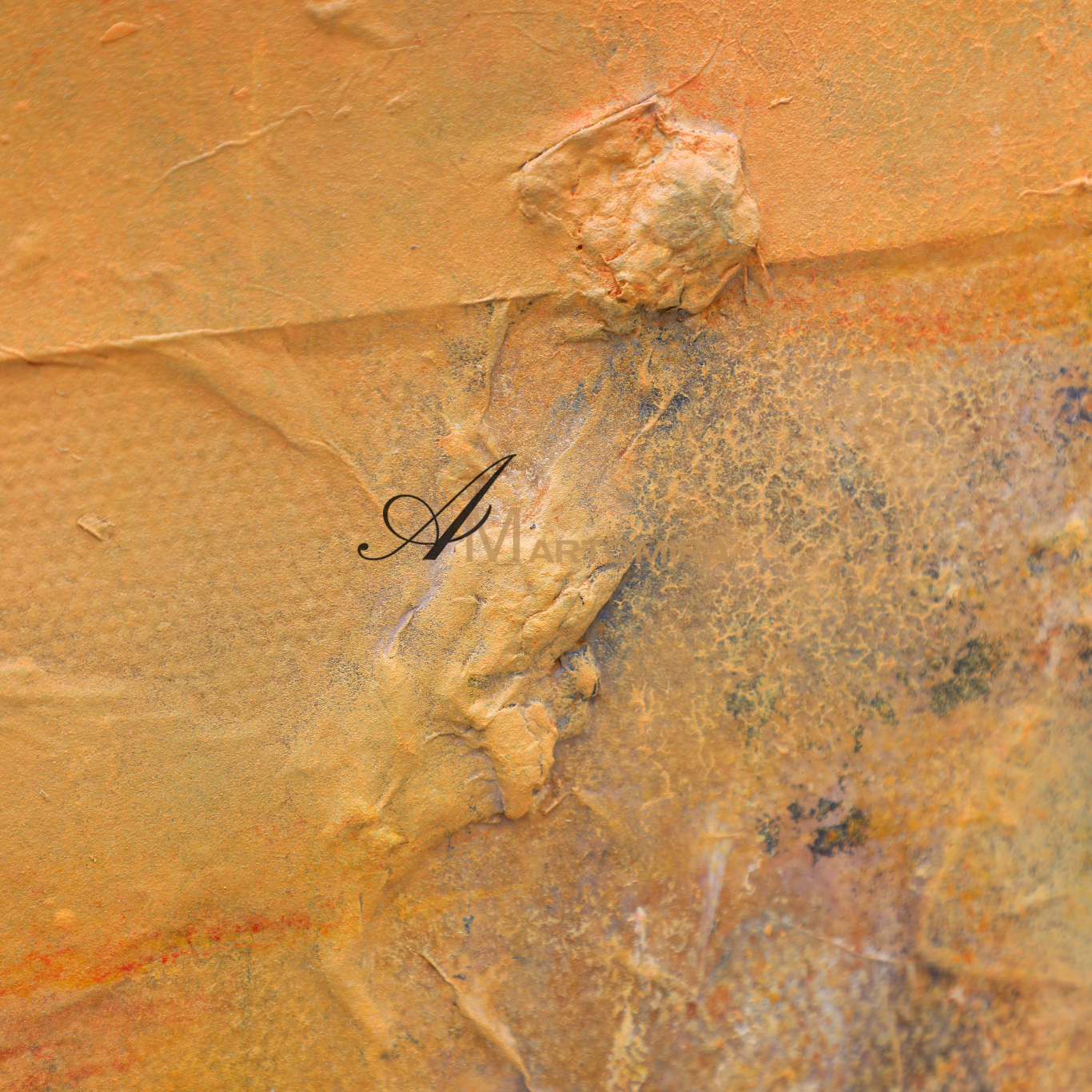 Textured Wall Art | Abstract Textured Canvas Art | Gold Acrylic Paint #DF034