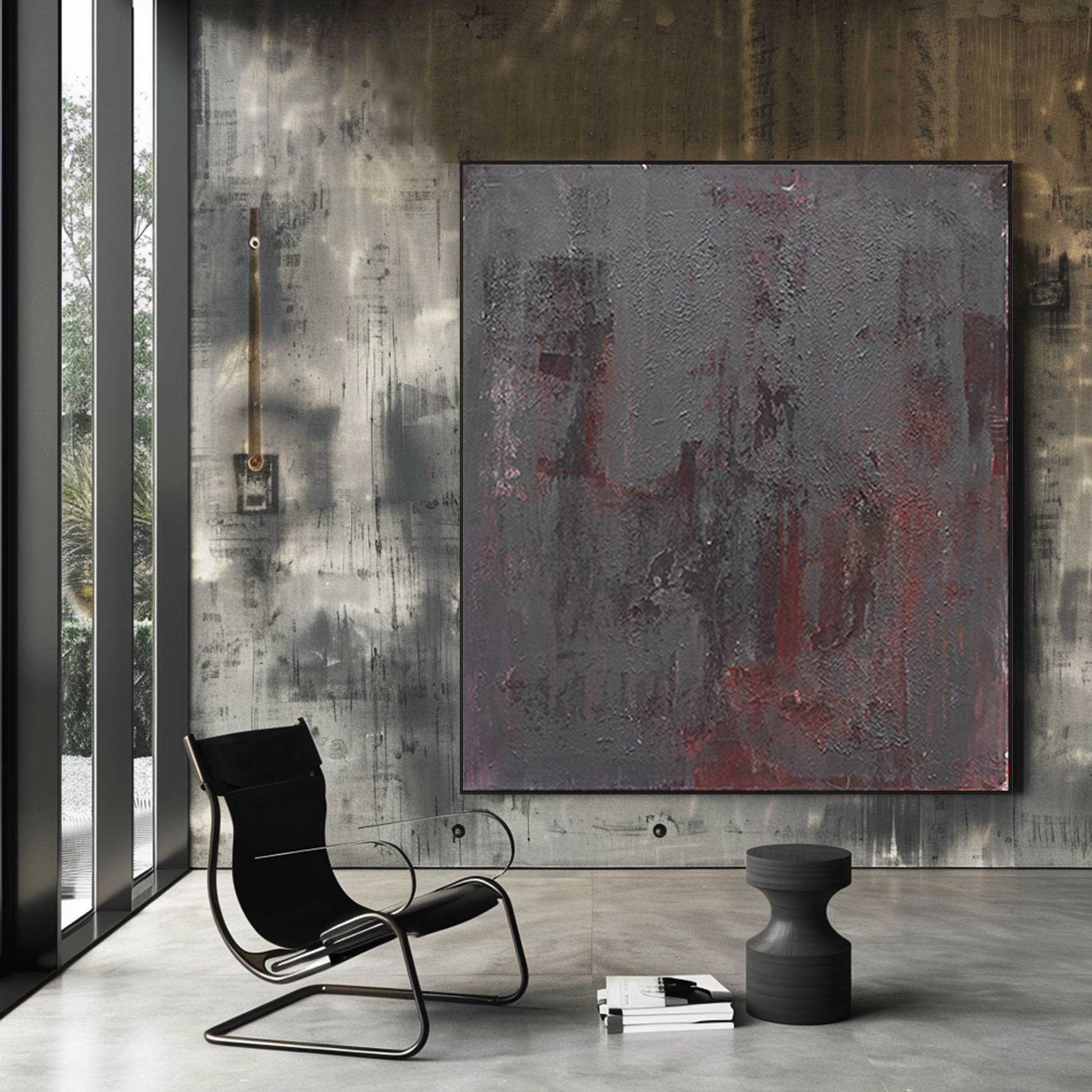 Black Wall Art | Contemporary Abstract Wall Art | Large Abstract Canvas Art #DF048