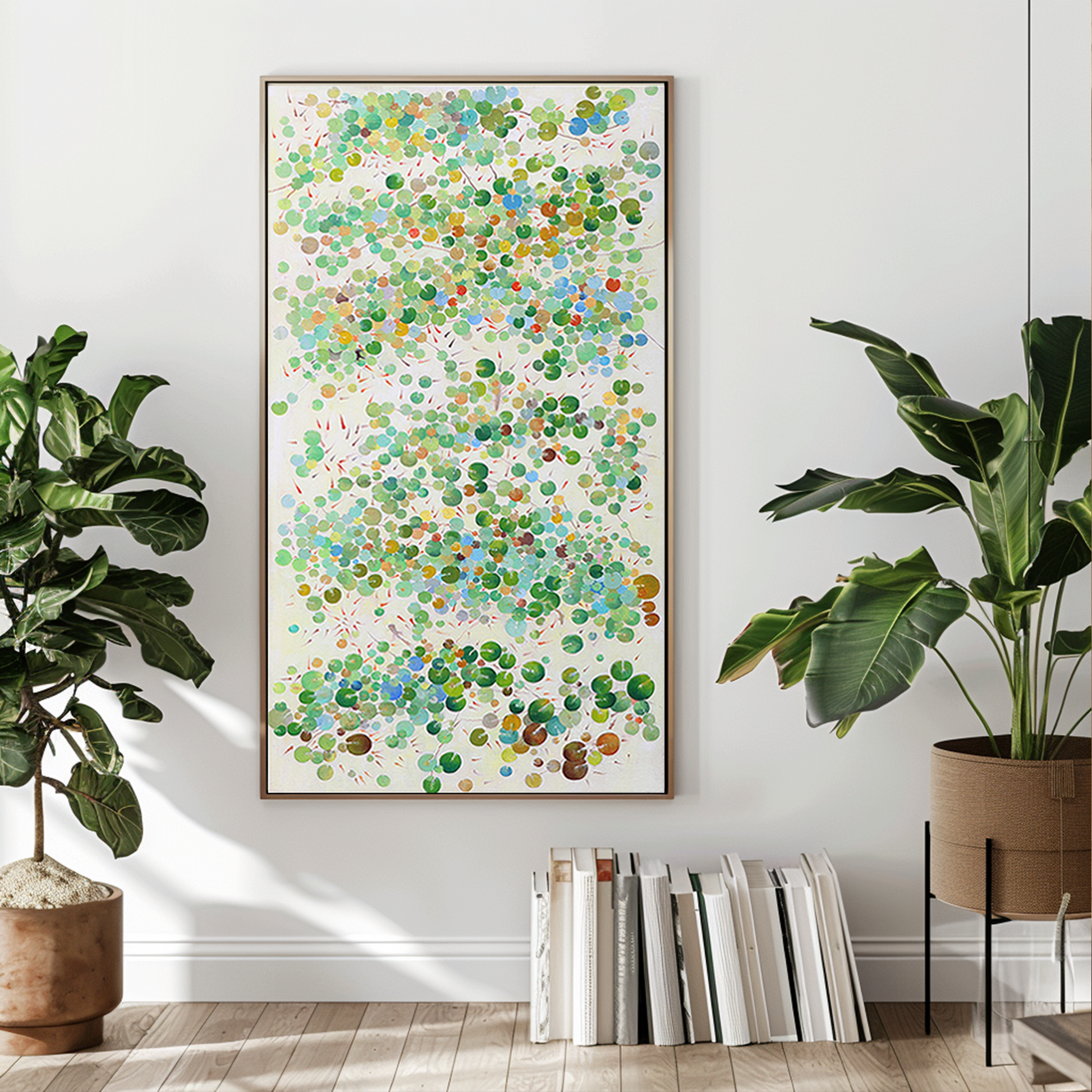 Green Abstract Art | Absrract Circle Paintings | Modern Abstract Art | Wall Art For Bedroom #DF031