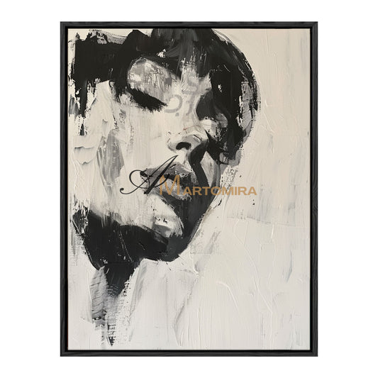 Black And White Wall Art | Beautiful Woman Painting | Living Room Painting | Oil Painting #AP009