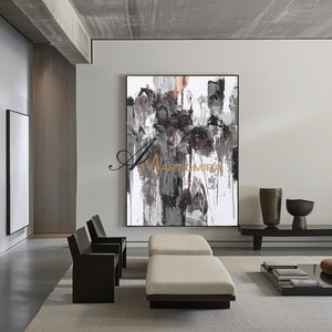 Black And White Canvas Art | Modern Abstract Art | Large Art Canvas #DF029