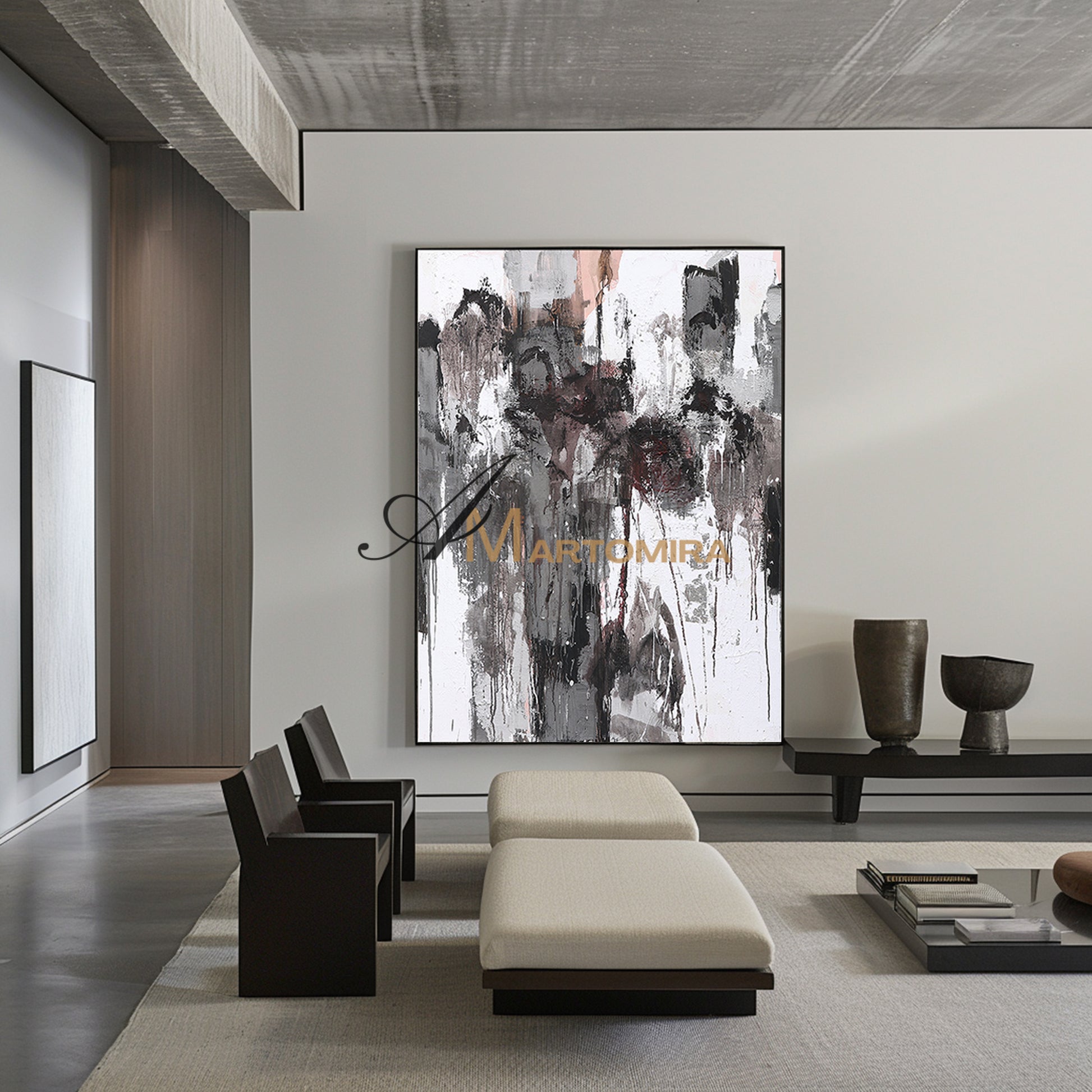 Black And White Canvas Art | Modern Abstract Art | Large Art Canvas #DF029