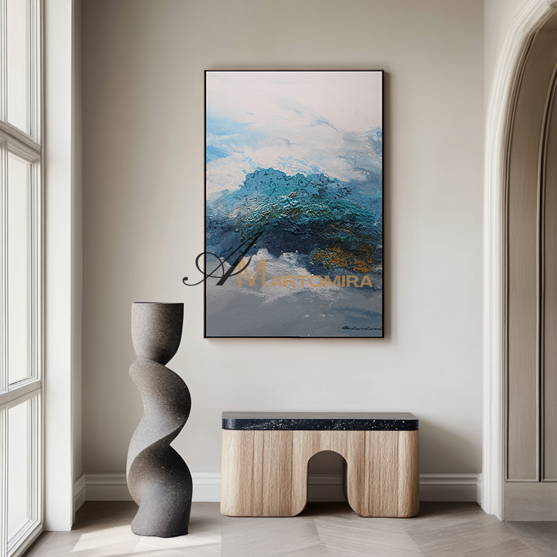 Abstract Landscape Art | Abstract Painting Mountains | Landscape Wall Art For Living Room #DF058