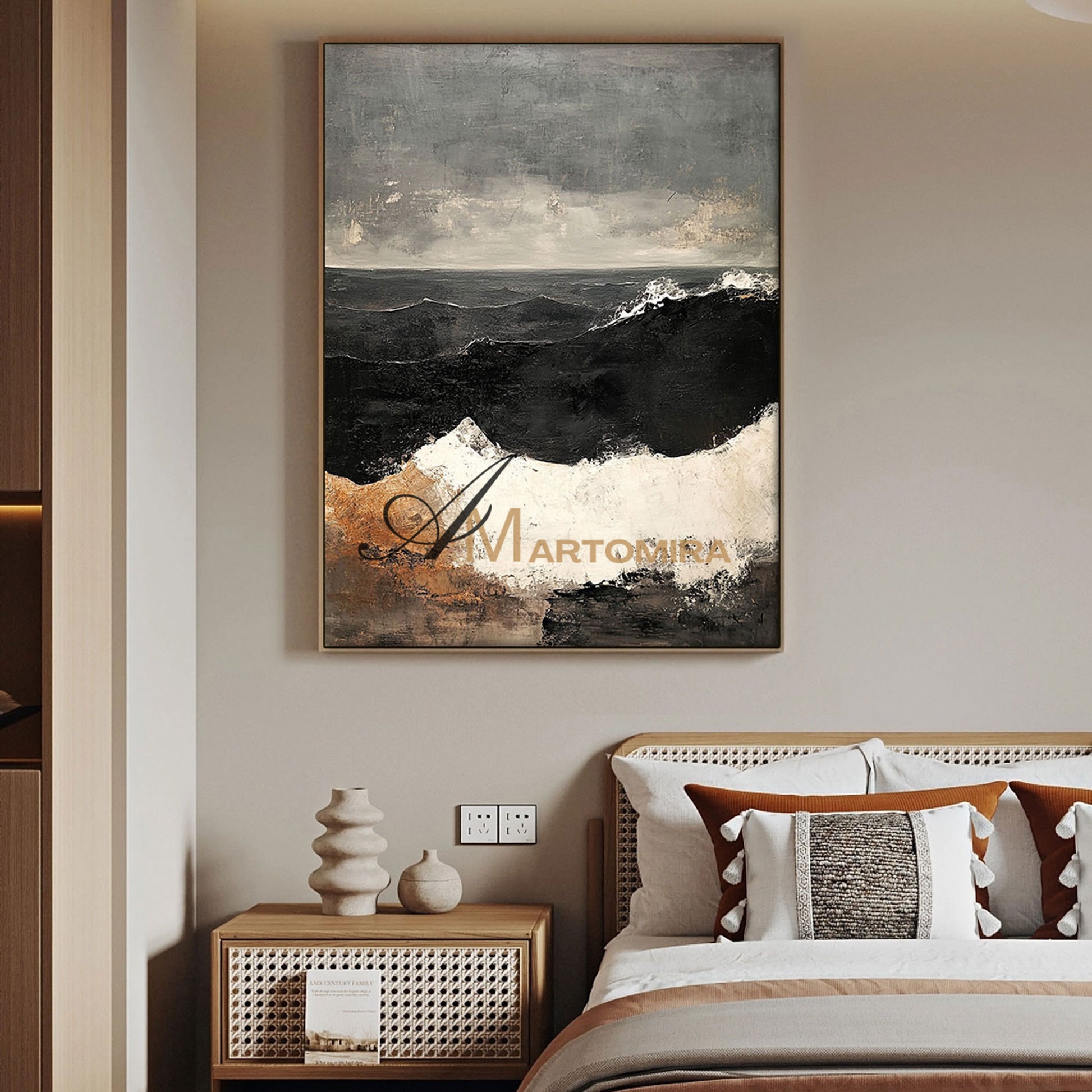 Landscape Wall Art | Wall Art Of The Ocean | Abstract Painting Ocean | Large Wall Art For Bedroom #POS061