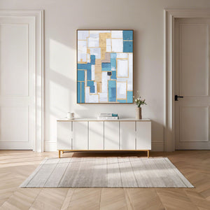 Blue And Gold Wall Art | Geometric Wall Art | Minimalist Abstract Art | Contemporary Modern Wall Decor #DF064