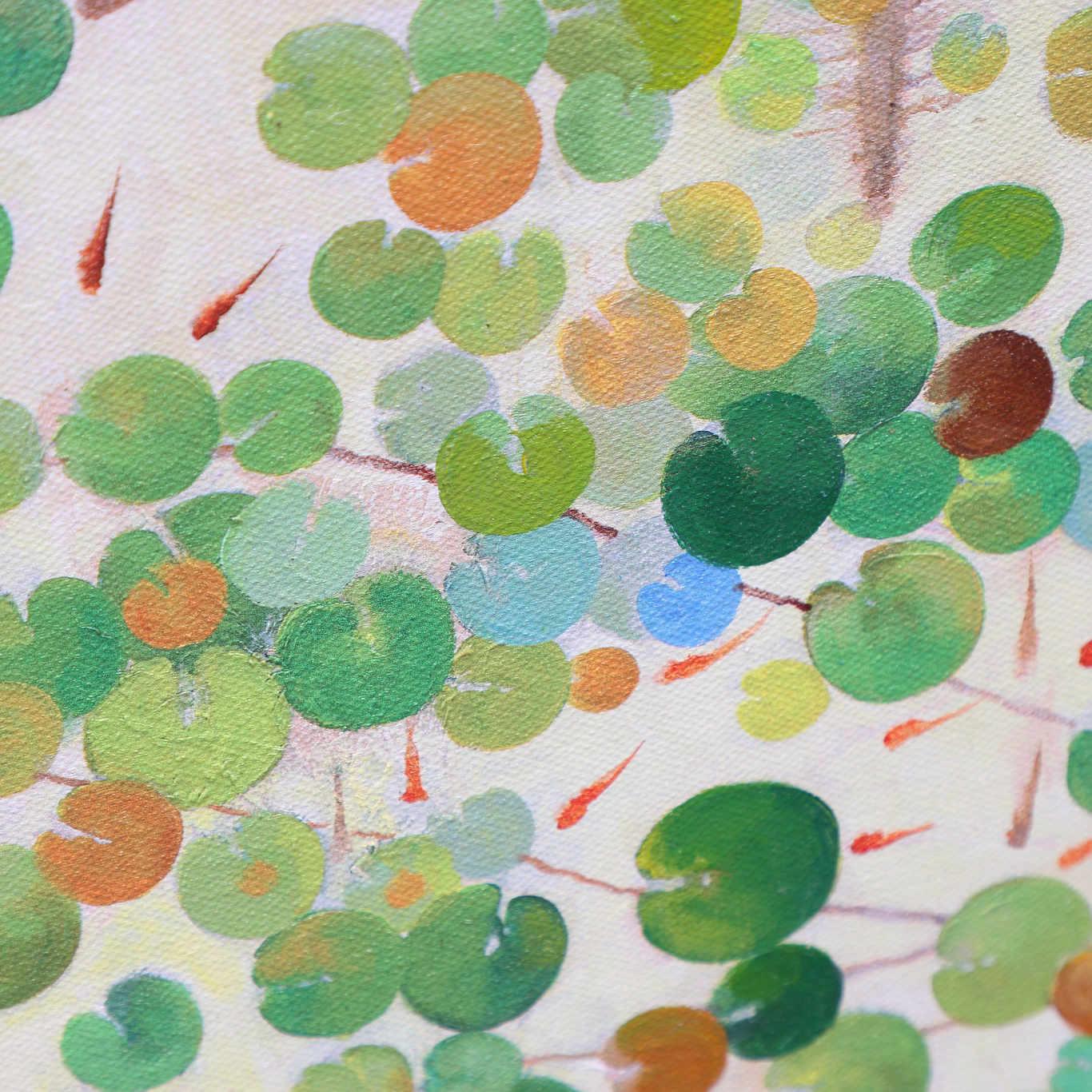 Green Abstract Art | Absrract Circle Paintings | Modern Abstract Art | Wall Art For Bedroom #DF031