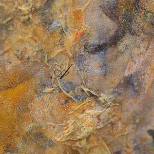 Textured Wall Art | Abstract Textured Canvas Art | Gold Acrylic Paint #DF034