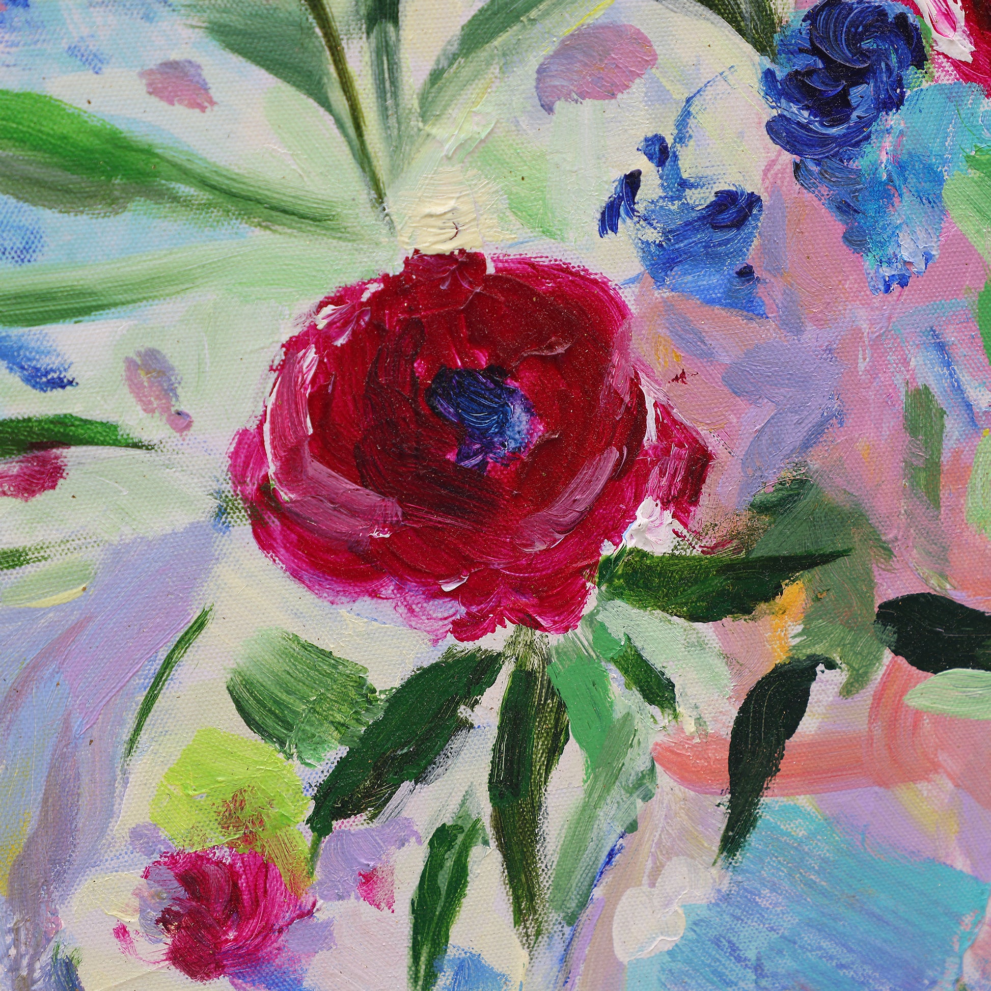 Colorful Wall Art | Flower Vase Painting | Floral Art Wall | Canvas Art Wall Decor #DF038