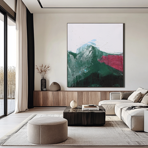 Abstract Landscape Art | Mountain Landscape Art | Green Abstract Art | Wall Art For Living Room   #DF050