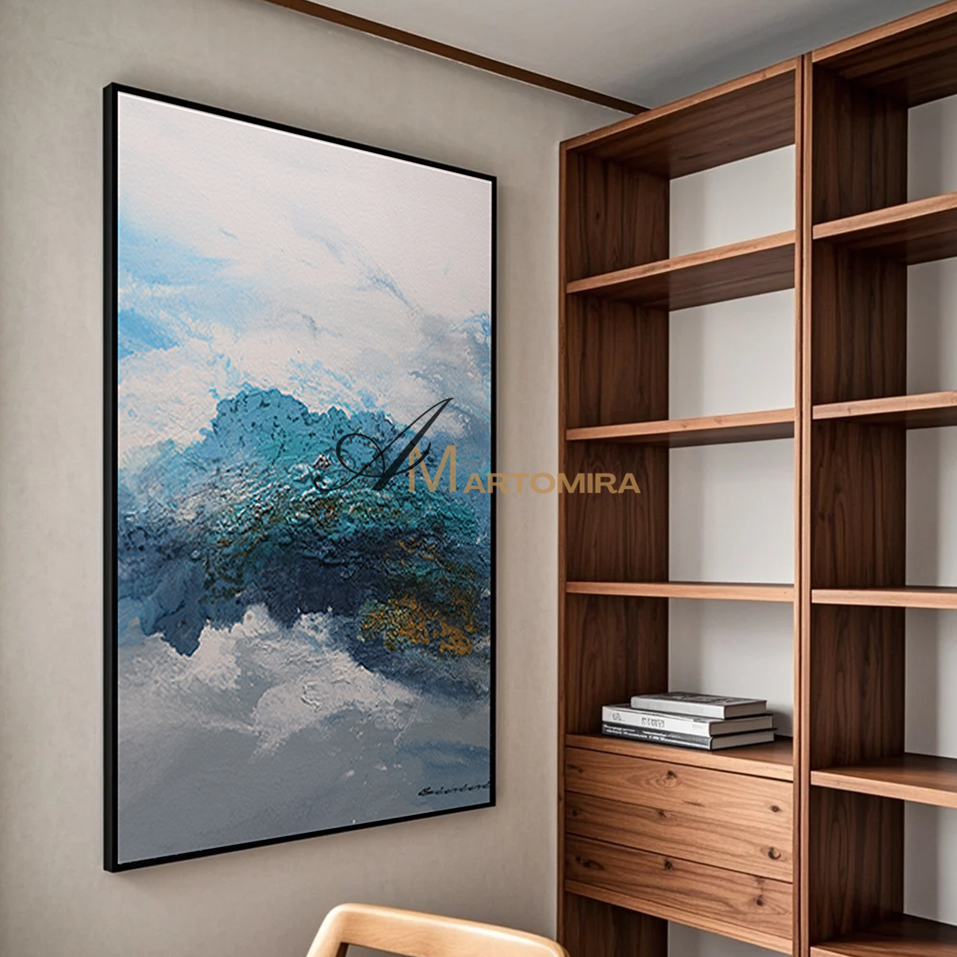 Abstract Landscape Art | Abstract Painting Mountains | Landscape Wall Art For Living Room #DF058