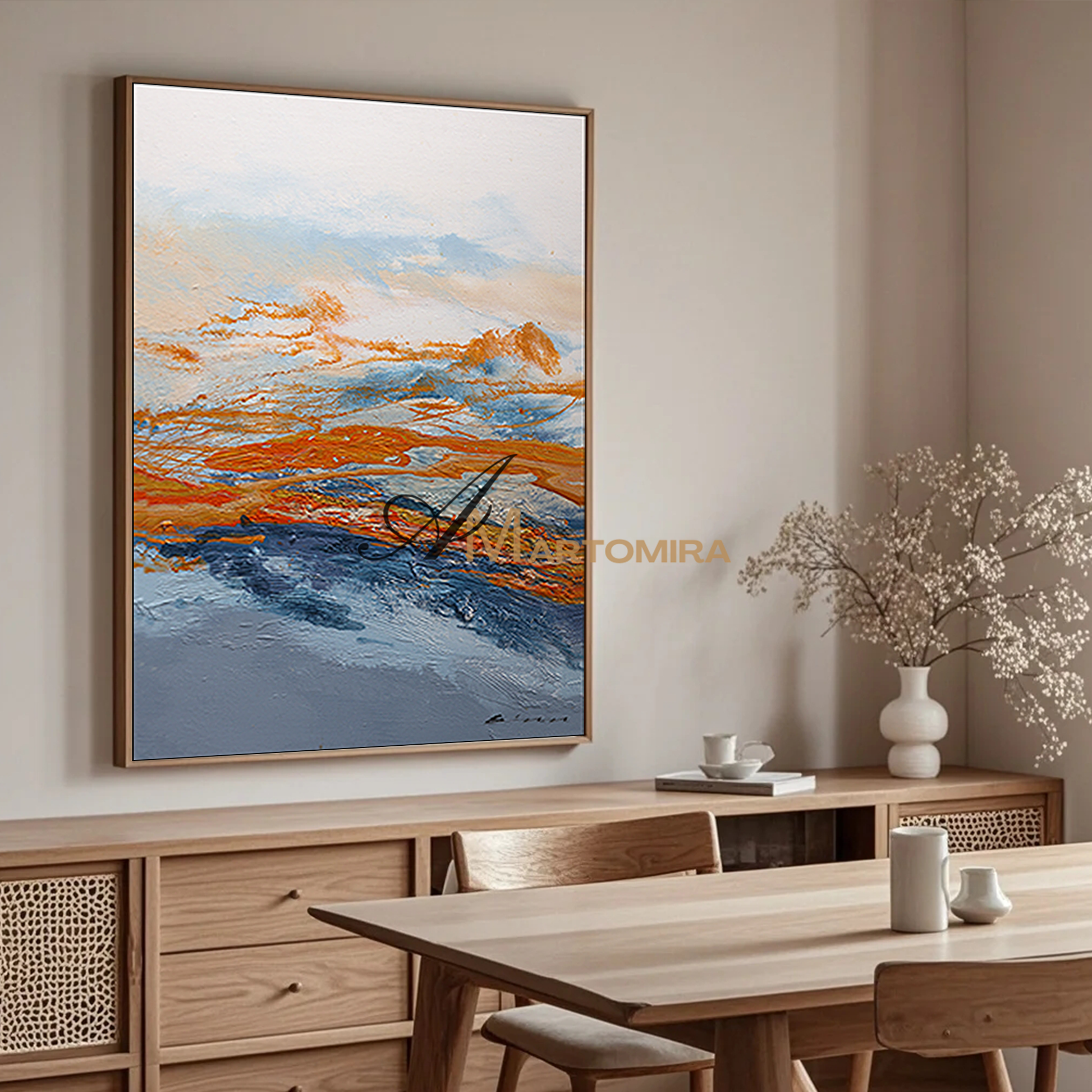 Landscape Wall Art | Ocean Abstract Painting | Abstract Wall Art | Paintings For Living Room #DF059