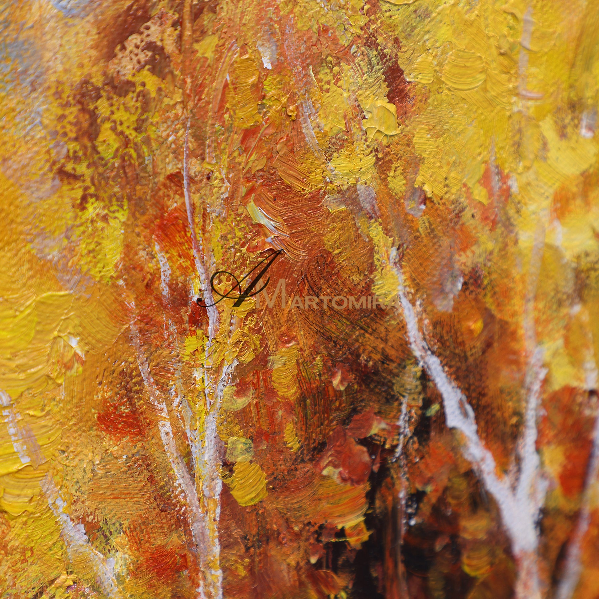 Landscape Wall Art Canvas | Autumn Painting | Tree Painting | Paintings For Living Room #DF023