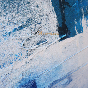 Blue And White Wall Art | Modern Abstract Oil Painting | Minimalist Abstract Art #DF025