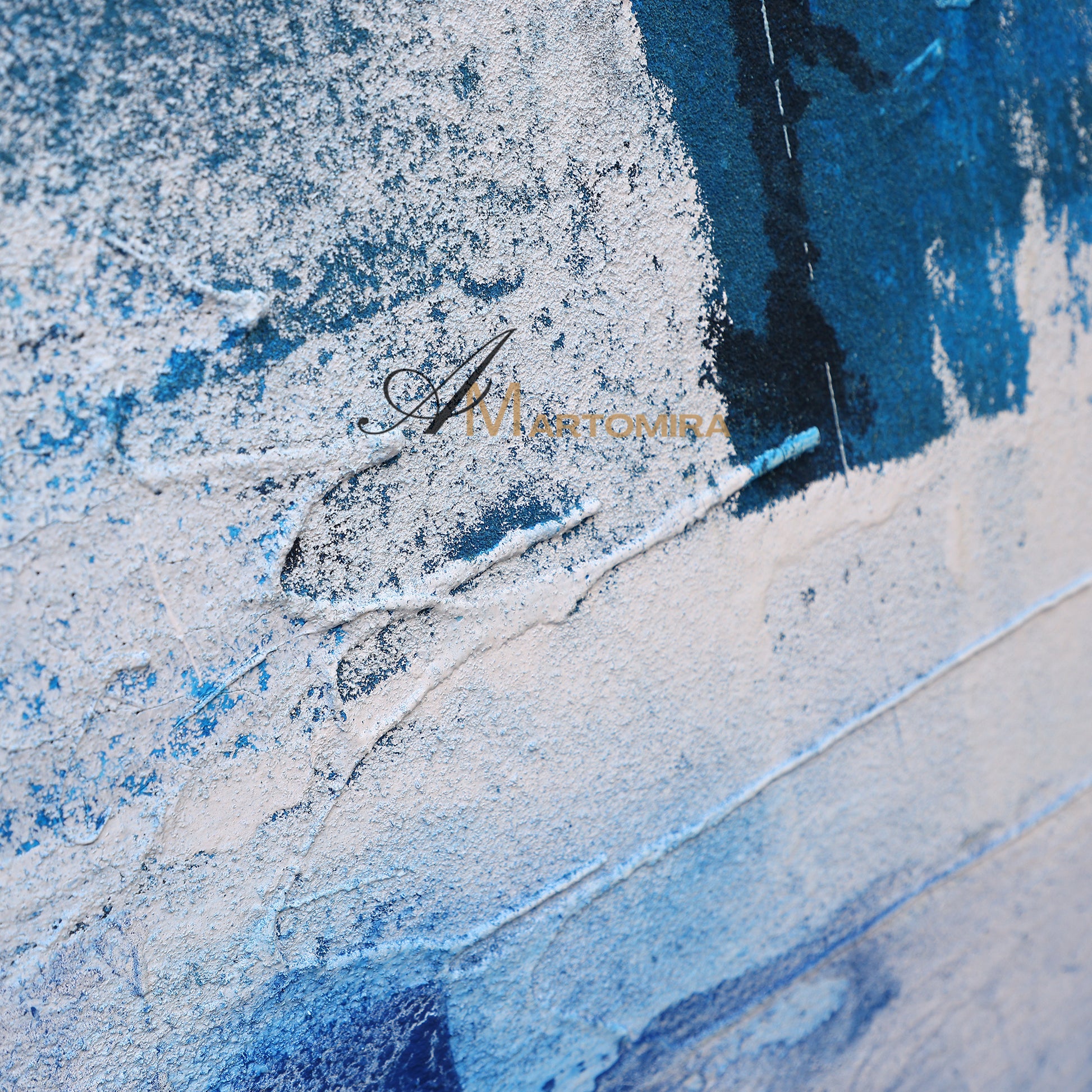 Blue And White Wall Art | Modern Abstract Oil Painting | Minimalist Abstract Art #DF025