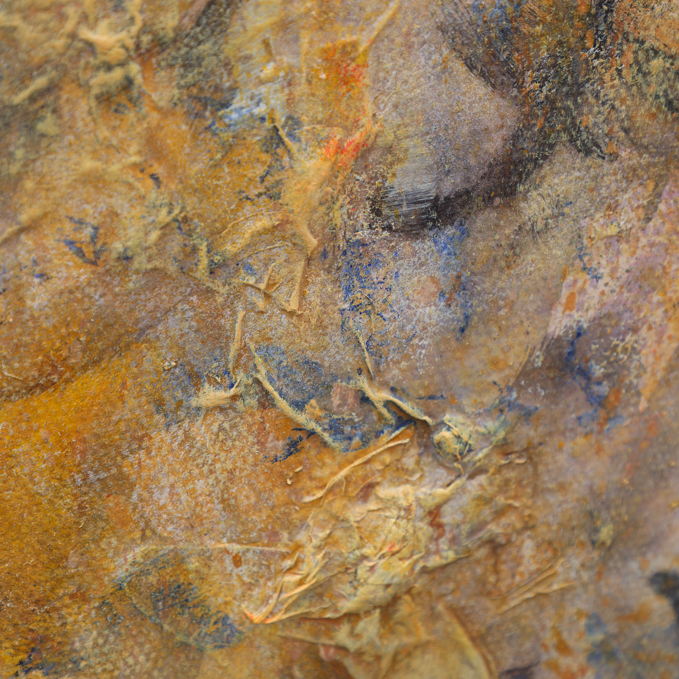 Textured Wall Art | Abstract Textured Canvas Art | Gold Acrylic Paint #DF034