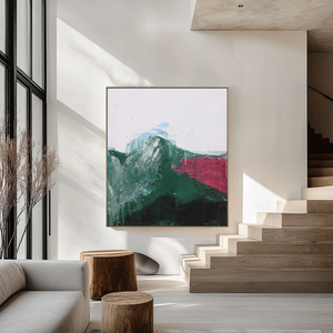 Abstract Landscape Art | Mountain Landscape Art | Green Abstract Art | Wall Art For Living Room   #DF050