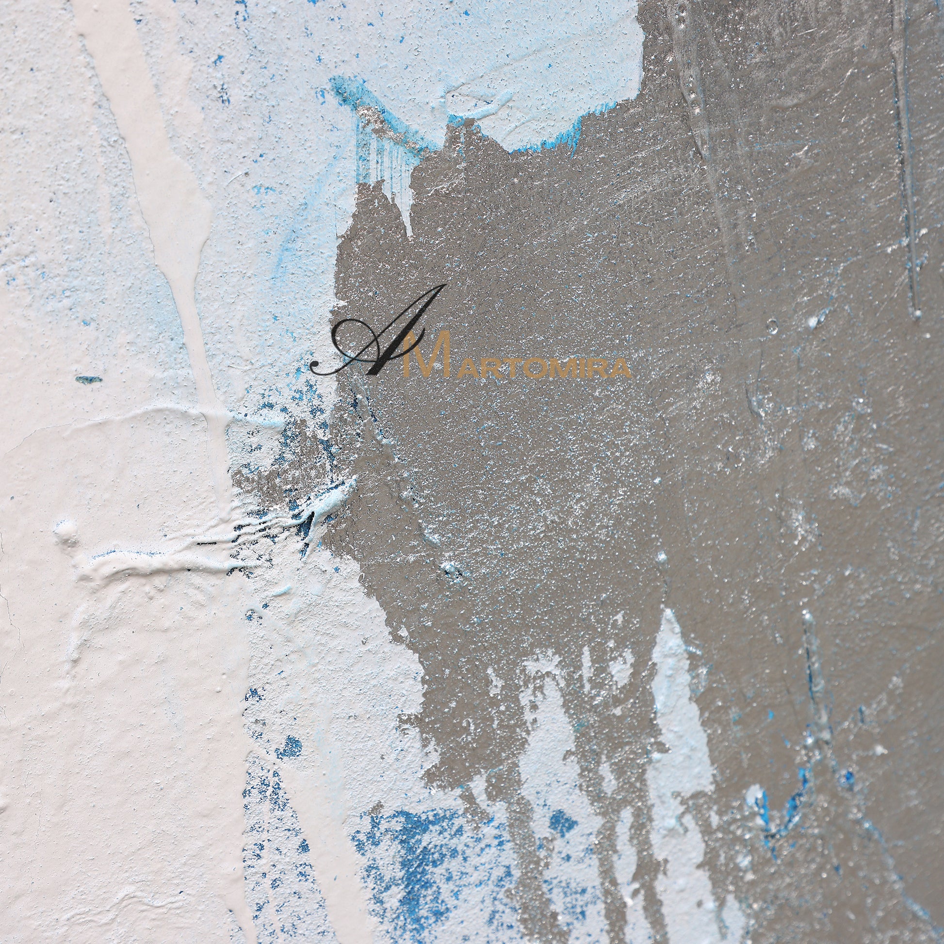 Blue And White Wall Art | Modern Abstract Oil Painting | Minimalist Abstract Art #DF025