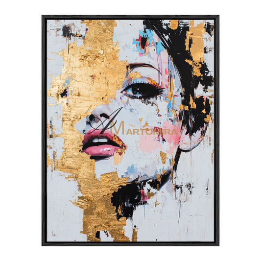 Gold Wall Art | Abstract Painting Of Face | Abstract Woman Painting | Decorative Wall Art #AP012