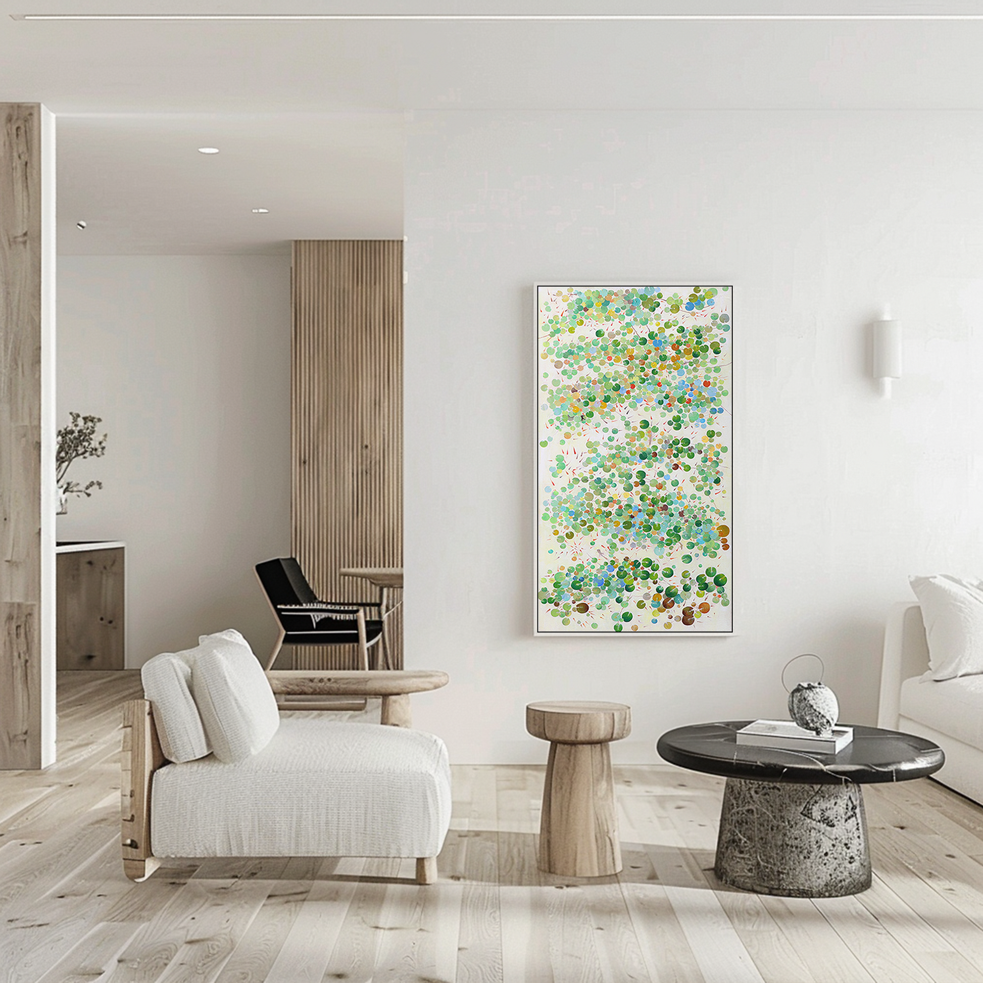Green Abstract Art | Absrract Circle Paintings | Modern Abstract Art | Wall Art For Bedroom #DF031