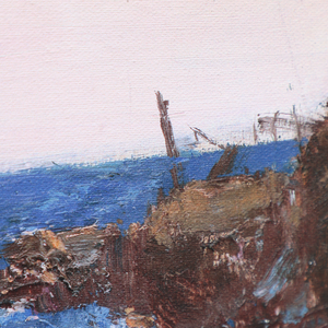 Landscape Wall Art | Blue Ocean Paintings | Large Horizontal Coastal Wall Art | Large Canvas Art #DF047