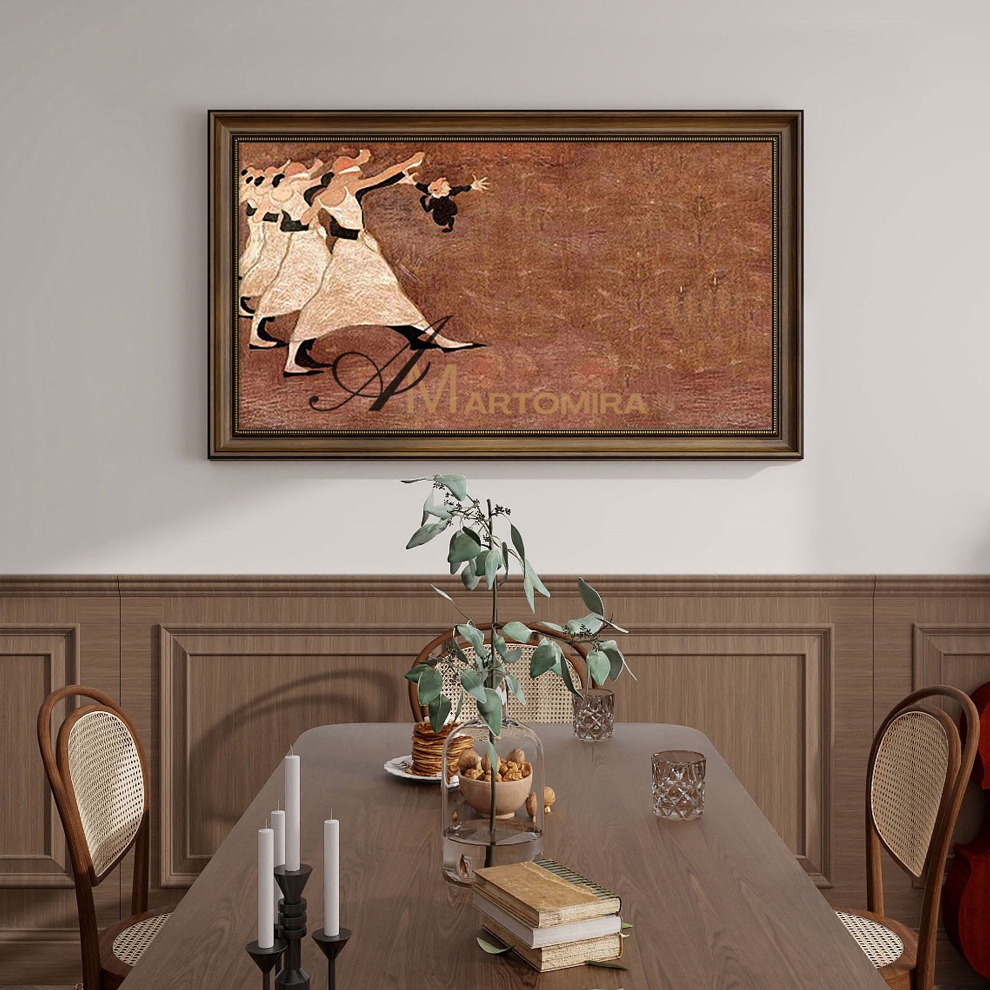 Abstract Wall Art | Large Canvas Wall Art For Living Room | Abstract People Painting | Brown Wall Art #MF015