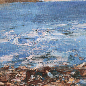 Landscape Wall Art | Blue Ocean Paintings | Large Horizontal Coastal Wall Art | Large Canvas Art #DF047
