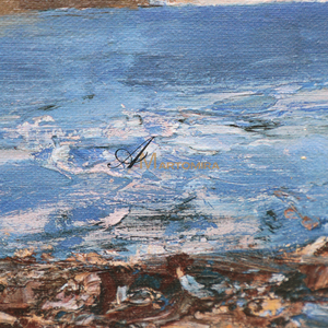 Landscape Wall Art | Blue Ocean Paintings | Large Horizontal Coastal Wall Art | Large Canvas Art #DF047