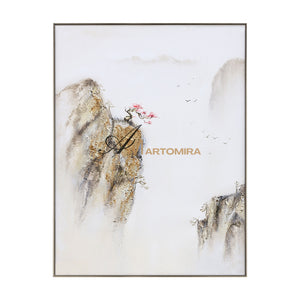 Painting Of The Mountains | Gold Canvas Art | Abstract Landscape Art | Large Canvas Wall Art #DF008