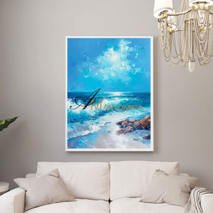 Wave Painting | Blue Ocean Paintings | Acrylic Landscape Art | Beach And Coastal Wall Art #POS066