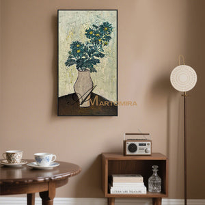 Flower Canvas Painting | Acrylic Flower Painting | Paintings Of Flowers In Vase #MF016