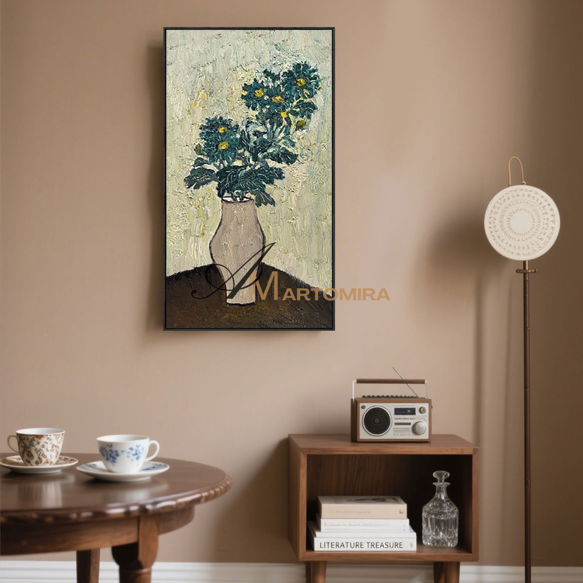 Flower Canvas Painting | Acrylic Flower Painting | Paintings Of Flowers In Vase #MF016