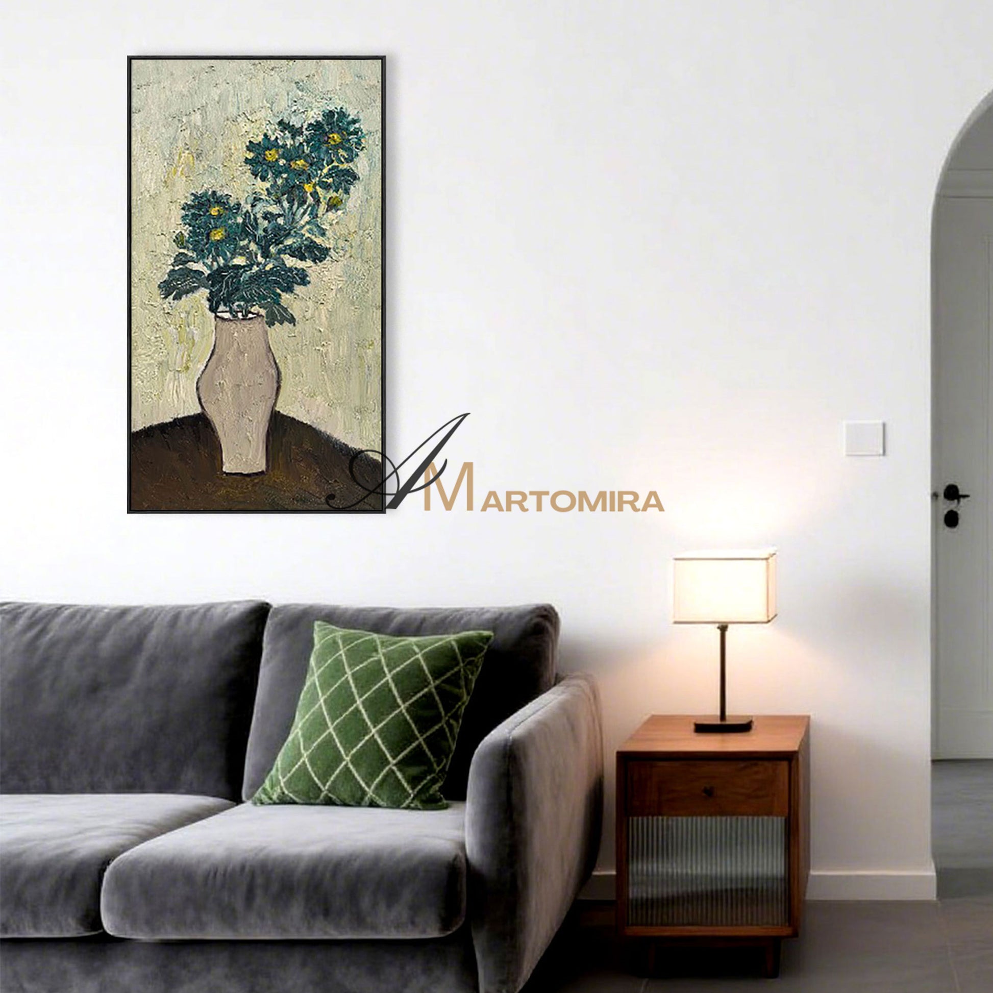 Flower Canvas Painting | Acrylic Flower Painting | Paintings Of Flowers In Vase #MF016