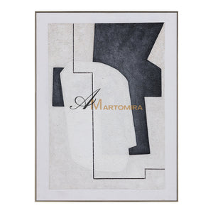 Black And White Canvas Art | Minimalist Painting | Abstract Geometric Art | Minimalist Abstract Wall Art #DF009