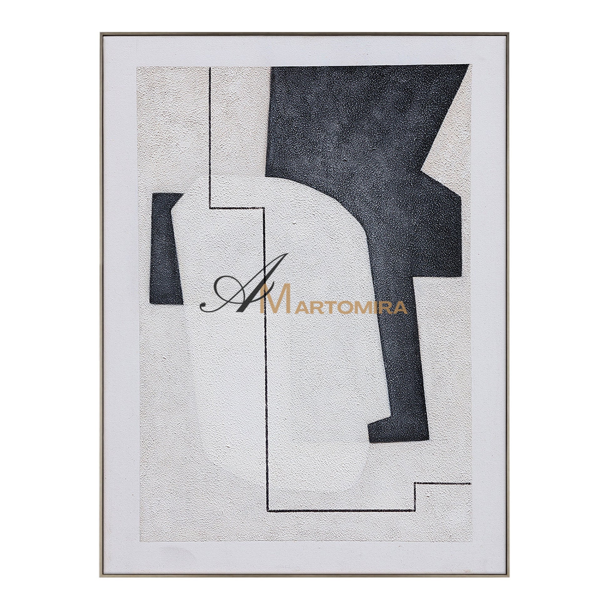 Black And White Canvas Art | Minimalist Painting | Abstract Geometric Art | Minimalist Abstract Wall Art #DF009