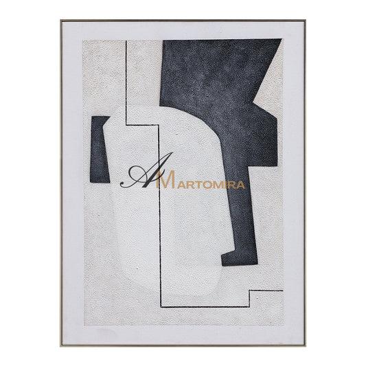 Black And White Canvas Art | Minimalist Painting | Abstract Geometric Art | Minimalist Abstract Wall Art #DF009