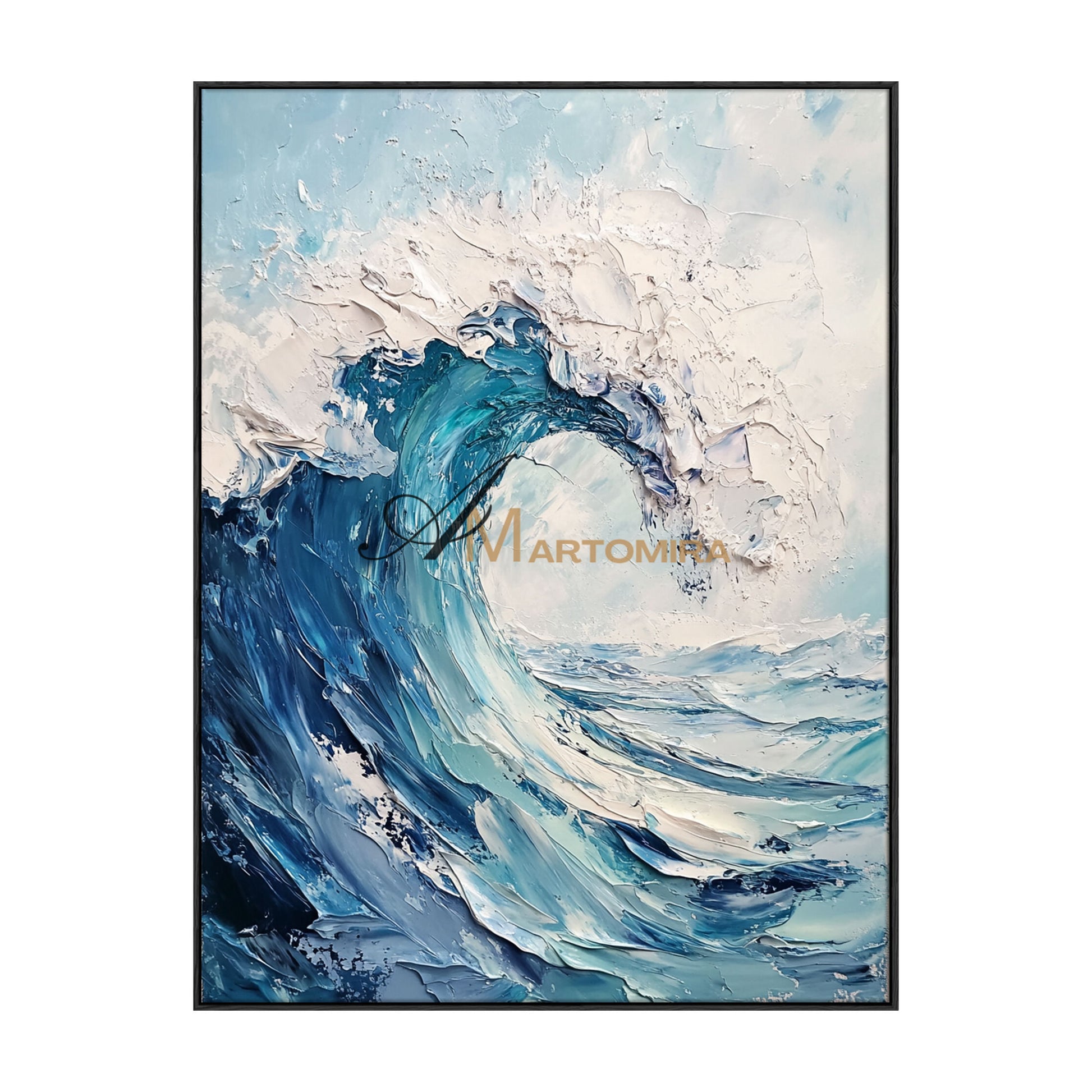 The Wave Painting | Blue Ocean Paintings | Abstract Paintings Of Waves | Textured  Wall Art #POS067