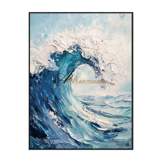 The Wave Painting | Blue Ocean Paintings | Abstract Paintings Of Waves | Textured  Wall Art #POS067