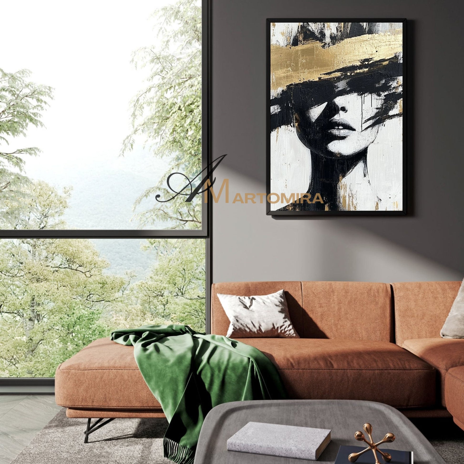Abstract Painting Woman | Portraits Painting | Woman In Gold Painting | Wall Art Canvas #AP002