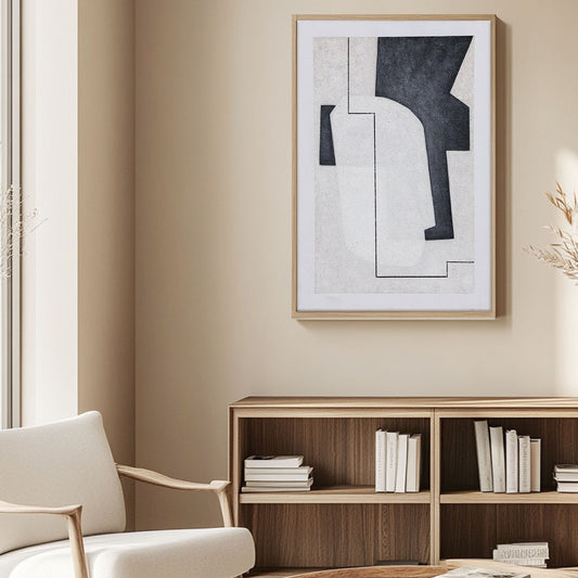 Black And White Canvas Art | Minimalist Painting | Abstract Geometric Art | Minimalist Abstract Wall Art #DF009